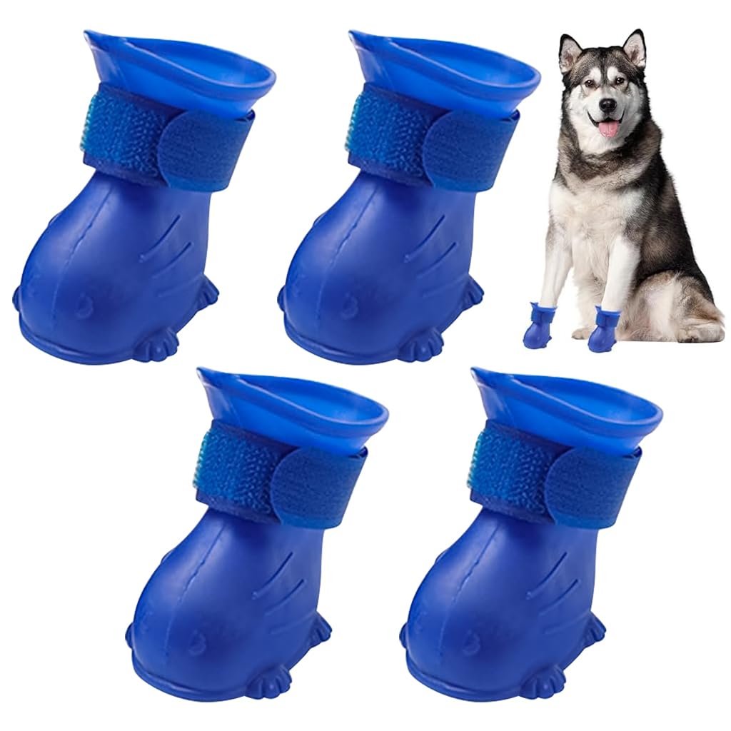 Qpets Cat Dog Rain Shoes, Waterproof Dog Rain Shoes Cat Dog Nail Clipping Anti-Scratch Shoes, Dog Palm Shoes Anti-slip TPE Walking Shoes for Dog with Adjustable Closure Design (L*W=6*4.5CM) Qpets Cat Dog Rain Shoes, Waterproof Dog Rain Shoes Cat Dog Nail Clipping Anti-Scratch Shoes, Dog Palm Shoes Anti-slip TPE Walking Shoes for Dog with Adjustable Closure Design (L*W=6*4.5CM)
